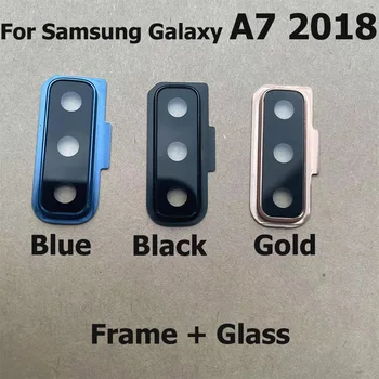 Originalus Samsung Galaxy A7 2018 Atgal Galinio Vaizdo Kamera, Stiklinis Lęšis Su Ratu Dengiamasis Rėmas A750