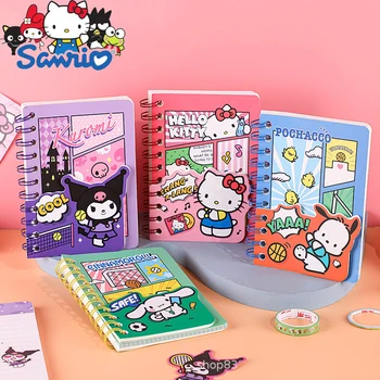 5vnt A6 Sanrio Kawaii Anime Kuromi Mano Melodija Cinnamoroll Hello Kitty Mažai Animacinių filmų Sąsiuvinis Studento Dienoraštis Raštinės reikmenys Didmeninė