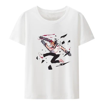 Pjūklą Žmogus T-shirt:Modaliniai 0-kaklo, Patogus ir Stilingas Būdas Parodyti Jūsų Asmenybę Japonų Animacinių filmų Dizainas