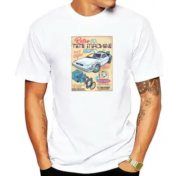 Retro 80s T-shirt Atgal Į Ateitį Marškinėliai Vyrams Delorean Marškinėlius Doc Brown Marty Juoda Tees Fantastikos Filmo Dizaineris Šukuotinės Medvilnės