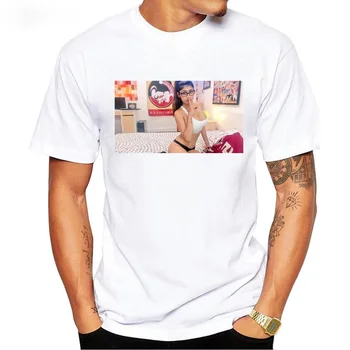 Mia Khalifa Juokinga Atsitiktinis Baltos Viršūnės Derliaus Hip-Hop Stiliaus Berniukas Tees Čiulpia Kukurūzų Humoro Print T-Shirt Vasaros Mados Vyrai Trumpas Rankovės