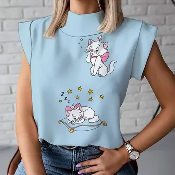 2023 Marija Katė anime vasarą naujas Disney serijos moterų marškinėliai be rankovių viršuje Y2K Harajuku atspausdinta merginos laisvi ir universalus liemenė