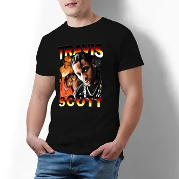 T-Travis S-Scott Menininko 90-ųjų Marškinėliai Pora Amerikiečių Reperis Y2K Atsitiktinis Medvilnės T Marškinėliai Paplūdimys O Kaklo Tendencijos Tees Didelis Dydis Aprengti