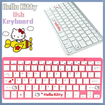 Hello Kitty Usb Klaviatūros Kūrybos Nešiojamų Office Laidinė Klaviatūra Ultra-plonas Nešiojamojo kompiuterio Darbalaukio Silent Klaviatūros Nešiojamojo kompiuterio Darbalaukį