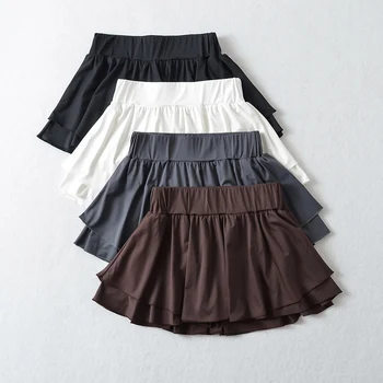 Vasaros high waisted sijonas derliaus drabužius, seksualus, baltos spalvos sijonai moterims, juodos spalvos mini sijonas fitneso plisuotos teniso sijonas su šortai
