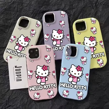 Hello Kitty Sanrio Apkalos Anime Telefono dėklas Skirtas iPhone 15 14 13 12 11 Pro Max Xr X 8 14 Plus Atveju Mielas Animacinių filmų atsparus smūgiams Dangtis