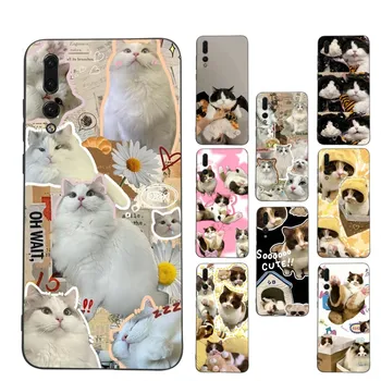 Lovely cat mielas animacinių filmų Telefoną Atveju Huawei P 8 9 10 20 30 40 50 Pro Lite Psmart Garbę 10 lite 70 Mate 20lite