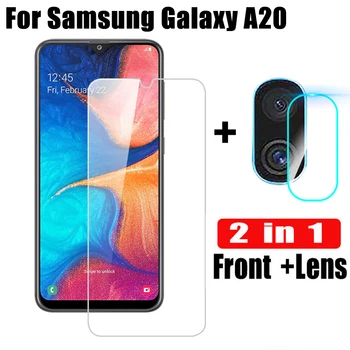 2-in-1 Screen Protector for Samsung Galaxy A20 A20S Grūdintas Stiklas, Kameros Objektyvas Gynėjas Filmas 