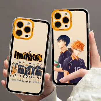 Haikyu!! Anime Telefono dėklas Skirtas iPhone 11 12 Mini Pro 13 14 Max Skaidri Korpuso