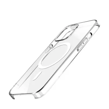 Originalus Skaidrus Kietajame KOMPIUTERIO, Telefono dėklas Skirtas Apple iPhone 15 14 13 12 Pro Max Mini Aišku Kristalų Magnetinių Galinį Dangtelį Su dėžute