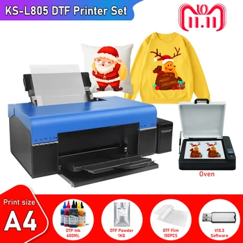 A4 dtf spausdintuvas epson l805 impressora dtf A4 tiesiogiai filmas, marškinėliai, džinsai drabužiai visas audinys A4 dtf spausdinimo mašina