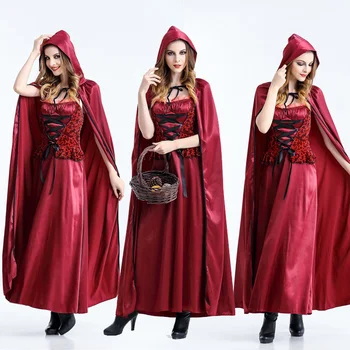 Helovyno Cosplay Suaugusiųjų Ragana, Vampyras Princesė Little Red Riding Hood Ilgai Žaliojo Veiklos Kostiumas