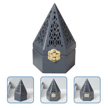 Mediniai Tuščiaviduriai Smilkalai Kūginiai Turėtojas Klasikinės Piramidės Stiliaus Smilkalų Degiklis