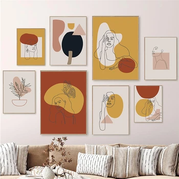 Abstrakčių Geometrinių Plakatas Matisse Veido Linija, Drobė, Tapyba Šiaurės šalių Šiuolaikinio Gyvenimo Kambario Sienos Meno Spausdinti Paveikslėlį Namų Dekoro