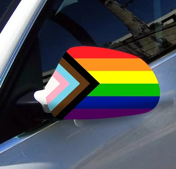 Tiesiogiai Pristatymas 2 Vnt Nemokamai Dydžio, Keturių-way stretch audinys Gėjų lesbiečių LGBTQ Vėliavėles Automobilio Veidrodėlio Dangtelį