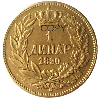 Serbijos Karalystė. Aleksandras I modelio Dinaras 1890 1 Dinara Žalvario Monetos Kopija didmeninės