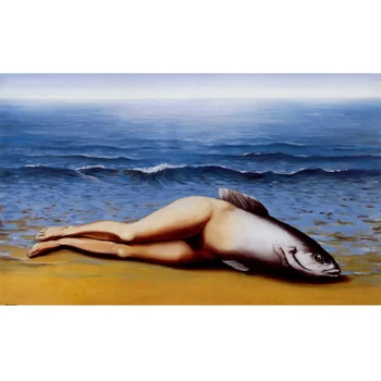 Rene Magritte paveikslą,Kolektyvinio Išradimas,Rankų aukštos žinomų tapybos reprodukcijos,Mermaid aliejaus tapyba,paveikslai, sienų dekoras