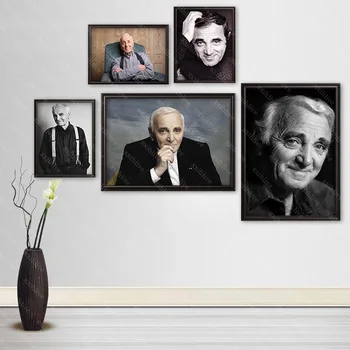 Aktorius,Kompozitorius Charles Aznavour Audinio, Šilko, Drobės HD Plakatas Namų Ir Miegamasis Apdaila Sienos Audinio Plakatas Custom Print 40x60cm