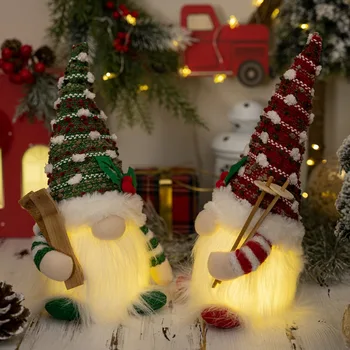 LED Šviesos Kalėdų Lėlės Šviesos Dovana Kalėdų Medžio Pakabukas Žėrintis Beveidis Gnome Lėlės Navidad Naujųjų Metų Beveidis Nykštukas Lėlės