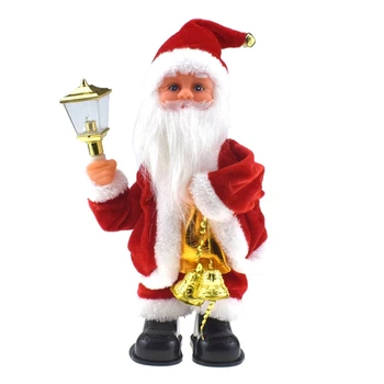 1 Gabalas Naujovė Drebulys Šviesos Ir Varpai Kalėdų Senelio Lėlės Elektros Sūpynės Santa Claus Dieną Žaislai Su Muzika