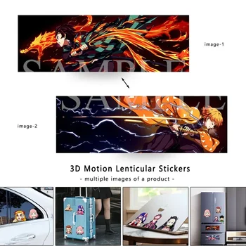 Anime Demon Slayer Zenitsu/Tanjirou Mitsuri 3D Judesio Lipdukai Waterpoof Automobilių,nešiojamas kompiuteris,šaldytuvas