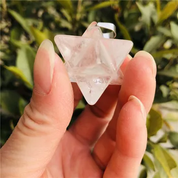 100% natūralių kristalų pakabukas Merkaba kristalų pendantPure krištolo balta
