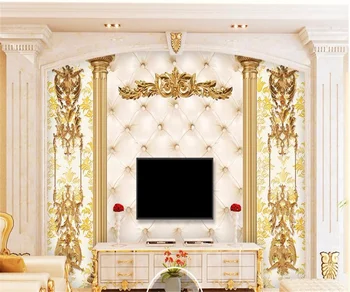 Custom didelio dydžio foto tapetai, 3d freskos prabanga aukso Europos modelio minkštas krepšys kambarį, TV foną, sienos 3d tapetai