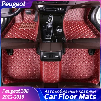3D PU Pėdos Padas Peugeot 308 2012-2019 Automobilių Kilimėliai, Interjero Detales Priedai, kiliminė danga, apsauga nuo dulkių Originalus Gamyklos 3pcs/set
