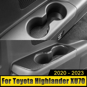 Nerūdijančio Automobilių Trečiųjų Nutekėjimo Taurės Dekoratyvinis Rėmelis galinėje Sėdynėje Lauke Vandens Puodelį Apdaila Toyota Highlander XU70 Kluger 2020-2022 2023