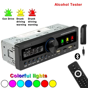 1 DIN Automobilio garso sistemos MP3 Grotuvas Locator Multimedijos Bluetooth 12V USB/SD/AUX Įėjimas, Automobilių Radijas Su Mic Alkoholio Testavimo Funkcija