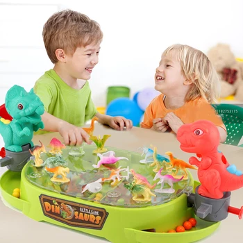 Dviejų žaidėjų Dinozaurų stalo Žaidimas Taikymo Žaislas Vaikams Katapulta Dinozaurų Mūšis stalo Žaidimas, Tėvų-vaikų Interaktyvus Tikslinės Marmuro Žaislas