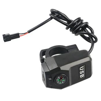 1 VNT Elektrinis Automobilis USB Automobilinis Įkroviklis Juoda PVC Dviratis Motociklas, Įkrovimo Galvos Jojimo Įranga