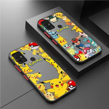 Case for Samsung Galaxy A51 A52 5G A31 A32 A21s A70s A12 A71 A70 A30 A50s A50 Pokemon Anime Pikachue Minkštos Prabangos Atvejais Dangtis