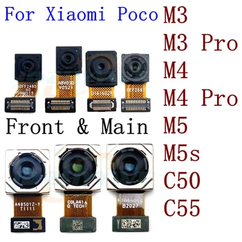 Atgal Priekinė Kamera Xiaomi Mi Poco M5 M5s M4 M3 Pro C50 C 55 Reversas Selfie Peržiūrėti Galinio Vaizdo Kamera Modulis Originalus Remonto Atsargines Dalis