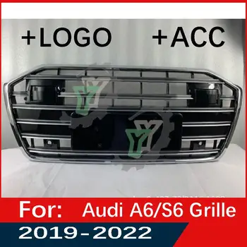 Su Acc Audi A6/A6L 2019 2020 2021 2022 Automobilio Bamperio Grotelių Centre Skydelio Stilius Viršutinės Grotelės (Keisti, S6 stilius)
