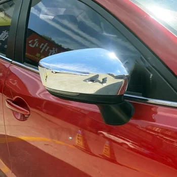 Už Mazda 3 Axela M3 2017 2018 Automobilio išoriniai galinio vaizdo Šoniniai Durelių Veidrodėliai Padengti Klijuoti Apdailos Rėmeliai 2vnt