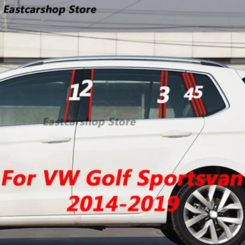 Volkswagen VW Golf Sportsvan Automobilių B C Ramstis Vidurio Skiltyje PC Langų Apdailos Juostelės Lipduką Padengti 2014-2019 2018