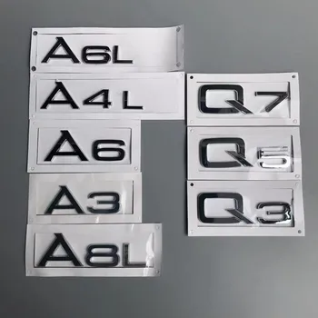 Audi A3 A4 A5 A6 A7 A8 Q3 Q5 Q7 3.0 3.2 2.0 T T 4.2 2.4 3.6 Galiniai Kamieno Emblema Logotipas Ženklelis Lipdukas Automobilių Poslinkis Ryškiai Juoda