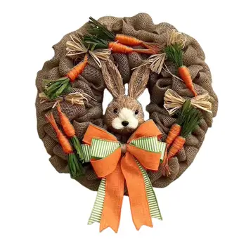 Easter Bunny Vainikai sunkiai netekties valandai Durų Dirbtinis Morkų 17.7 colių Velykų Vainikas už