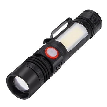 LED Žibintuvėlis atsparus Vandeniui Žibintuvėlis Magnetinio Žibintuvėlis T6 Zoom+COB Žibintuvėlis Su Įrašo Nešiojamieji Rankiniai Šviesos 18650 Baterija