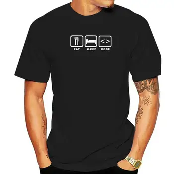 Nauja Vasaros Stiliaus Valgyti, Miegoti Kodų Programavimas JAVA HTML Komedija, T-shirt Juokinga Programuotojų Marškinėliai Vyrams trumpomis Rankovėmis Viršuje Tees