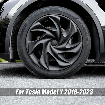 Juoda 4pcs-19 Colių Veiklos Stebulės dangtelis Tesla Model Y 2018-2022 Varantys Bžūp Pilnas draudimas Pakeitimo Automobilių Padengti Priedai