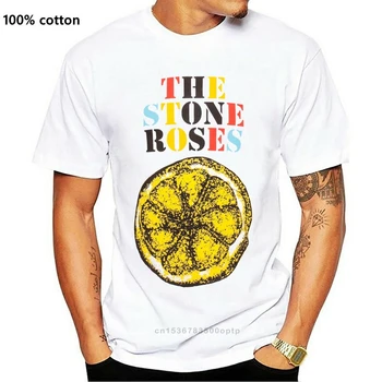 Oficialus The Stone Roses Logotipą, Citrinų Įvairiaspalviais T-Shirt Meilės Pastos Viena Meilės Medvilnės Marškinėliai Atsitiktinis Streetwear