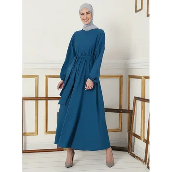 Ramadanas Paprasta Maroko Stiliaus Suknelės Kaftan Turkija Vientisos Spalvos Įlankos Abayas Islamo Moterys Ilga Suknelė Musulmonų Skraiste Saudo