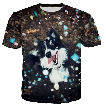 Pasienio Kolis T Marškinėliai Vyrams/moterims 3D Gyvūnų Šunų Atspausdintas T-shirt Atsitiktinis Mados Harajuku Stiliaus Marškinėliai, Unisex Streetwear Tee Viršūnės