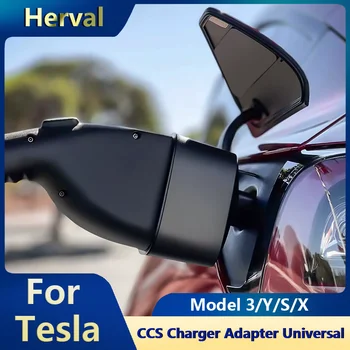 Už Tesla Model 3/S/X/Y CCS Įkroviklis Adapteris Universalus 2 in 1 CCS/ J1772, kad Tesla Adapteris 250KW Galios DC Mokestis Priedai 2023