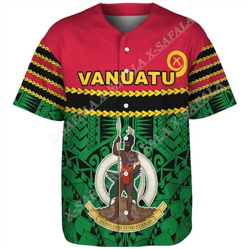 Vanuatu Vėliava Su herbu 3D Spausdinimo Akių Pluošto Beisbolo Džersis Marškinėliai Viršuje Tee Vyrams Streetwear Trumpas Rankovės Sportas