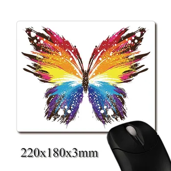 Spalvingas drugelis modelio spausdinti Sunkiųjų audimo anti-slip gumos padas biuras pelės padelį, Miestelyje Šalies naudai dovanos 220x180x3mm