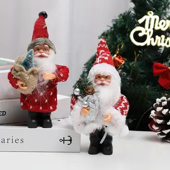 Santa Claus Figūrėlės Pliušinis Lėlės Standable Minkštas Kolekcines Figūrėlės Kalėdų Papuošalai Kalėdų Senelio Lėlės, Stalo, Stalo, Lentynos