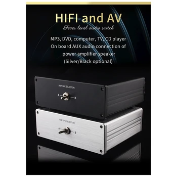 HIFI Lossless 4 1 Iš 2 Į 1 IŠ Hifi Stereo RCA Audio Šaltinio Įėjimo Signalo Switcher Jungiklis Splitter Selektorių Dėžutę